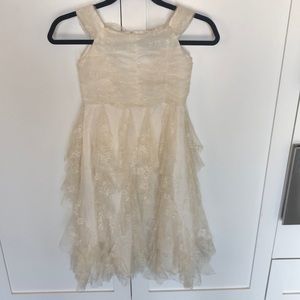Us Angels Lace flower girl off white dress